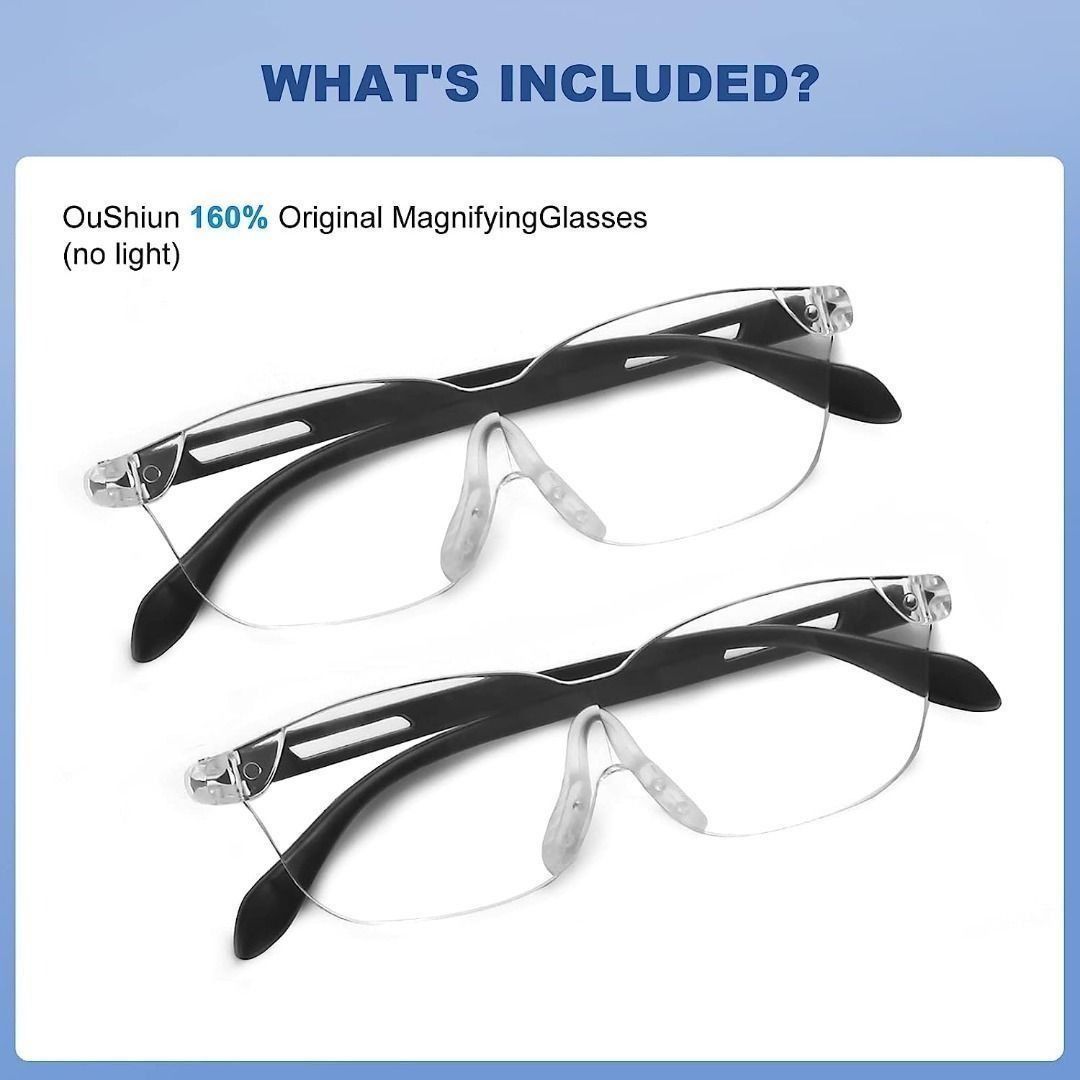 Magnifying glasses 160% zoom - Extremely clear glass for perfect vision -  Glasses with magnifying function