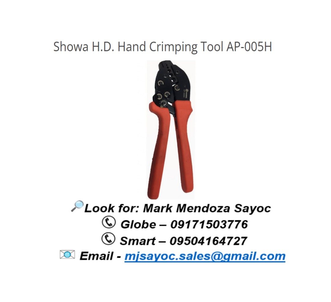 Showa H.D. Hand Crimping Tool AP-005H, Commercial & Industrial ...