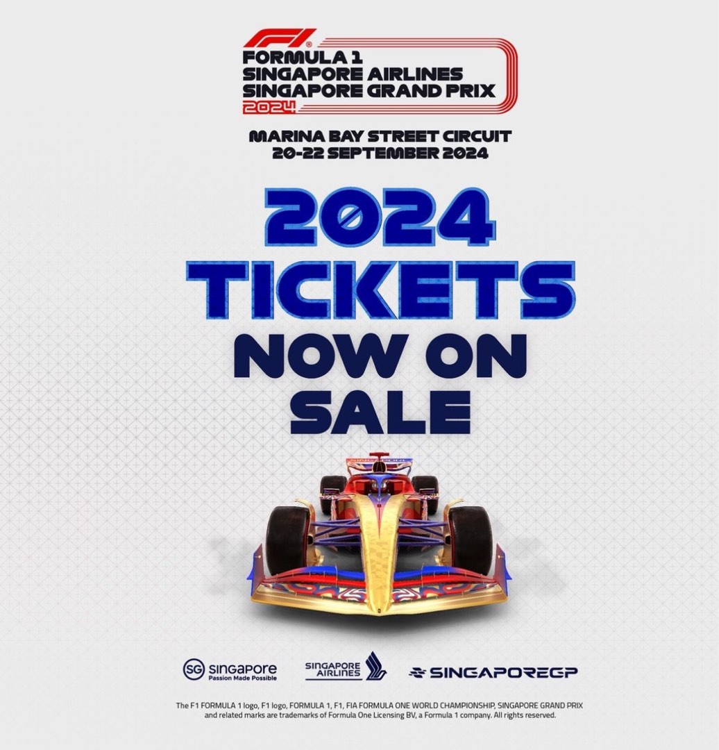 Singapore F1 Grand Prix 2024 3 days Connaught Granstand tickets