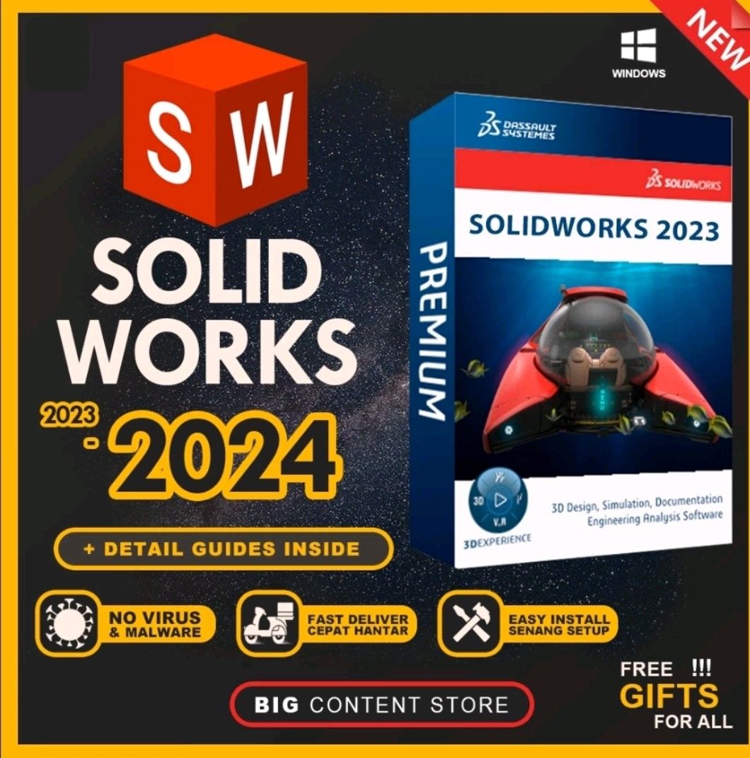 Solidwork 2024/ 2023/ 2022 Full Version, Computers & Tech, Parts