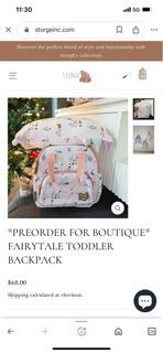 STORGE INC FAIRYTALE TODDLER BACKPACK