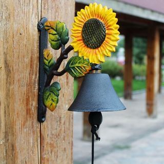 Sunflower Welcome Bell Door Bell Garden Bell Solid Cast Iron