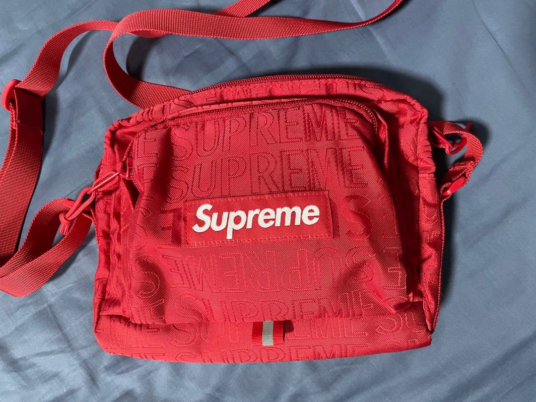 Red supreme shoulder bag on sale
