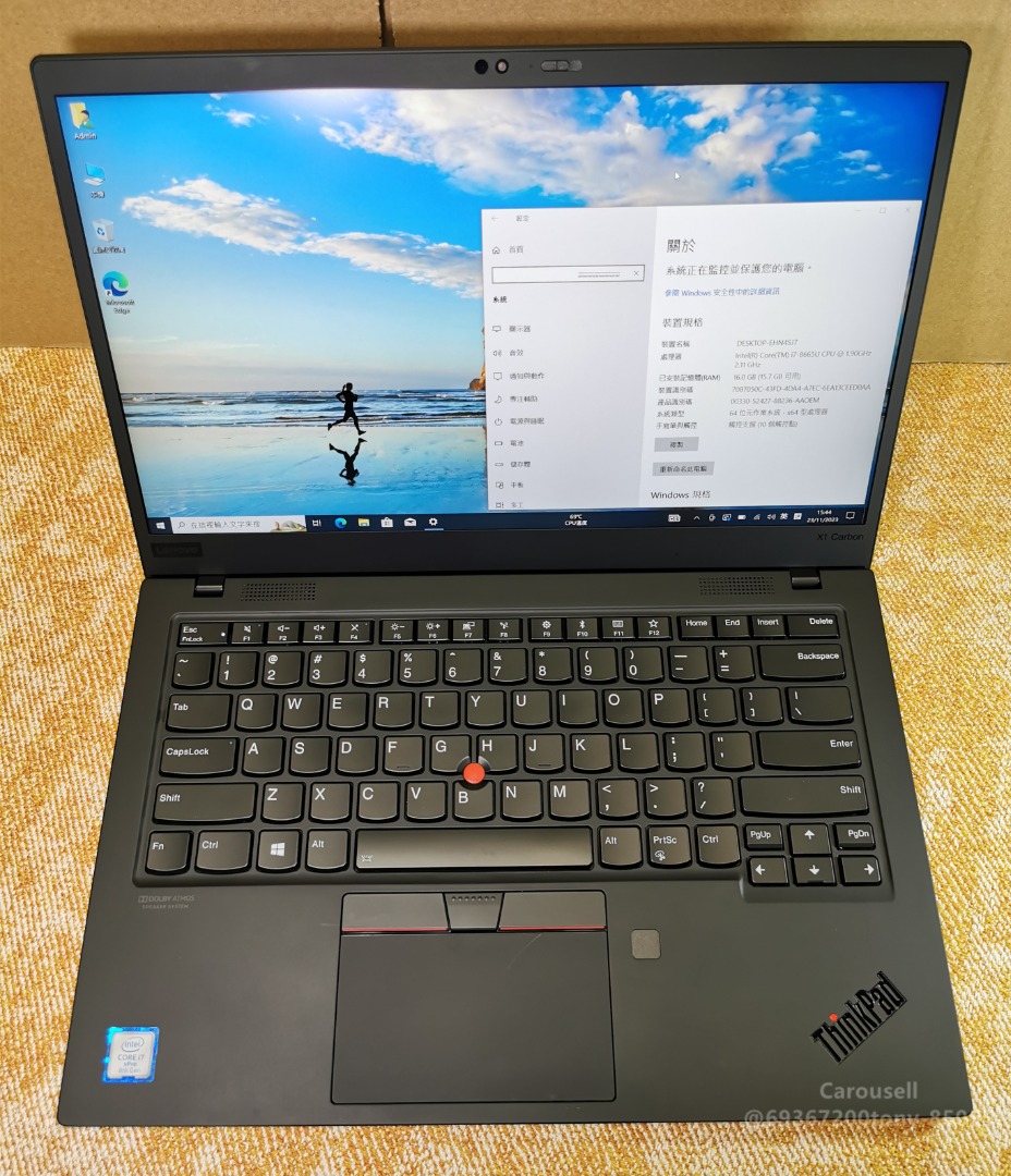 Lenovo ThinkPad X1 Carbon Gen7 14吋超輕薄機（8th I7-8665U