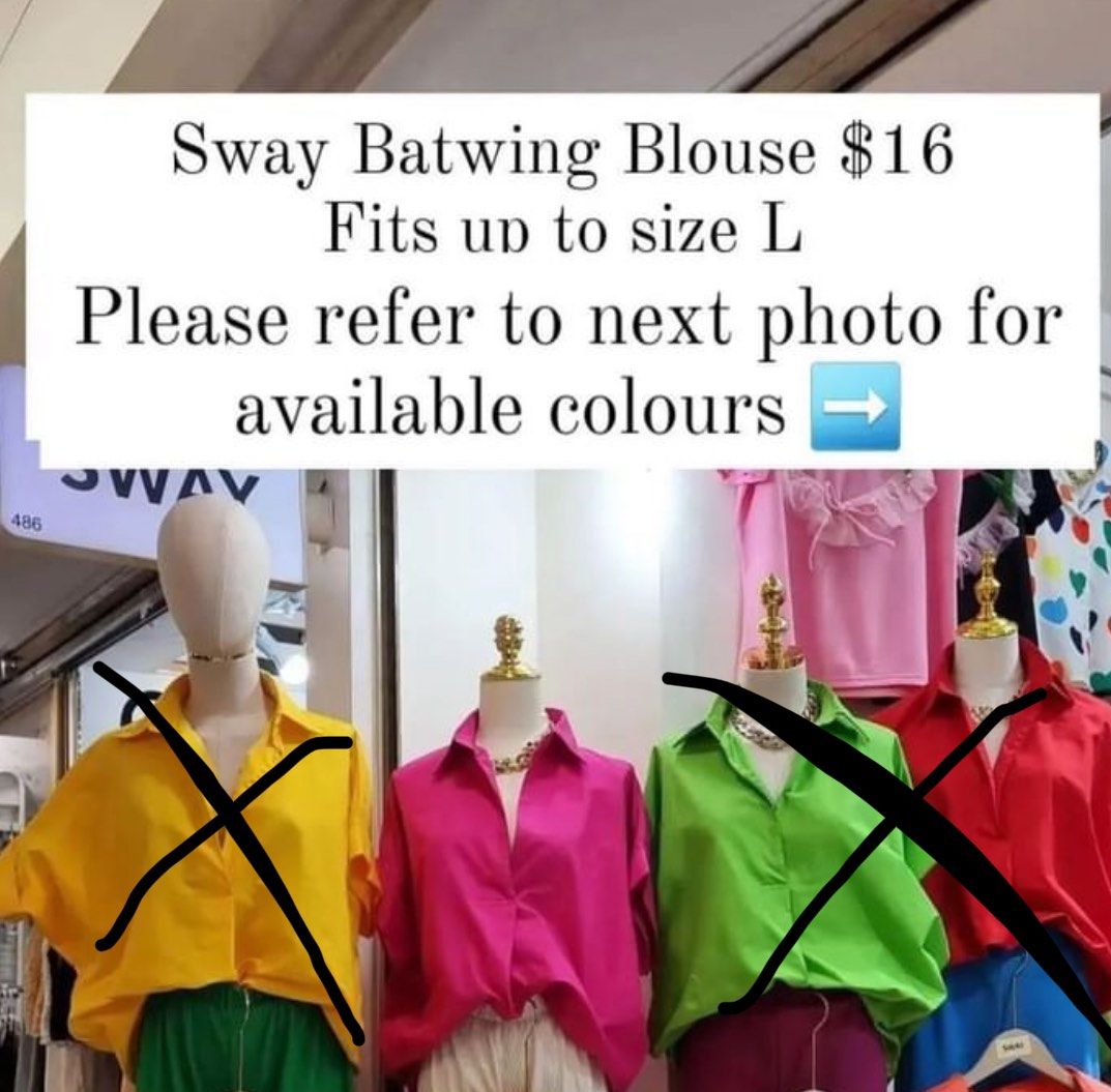 Top Batwing (Category: Blouses) located in Singapore. Submitted by fancyfairy (Listing ID 1267435921, Image 1). Description: .