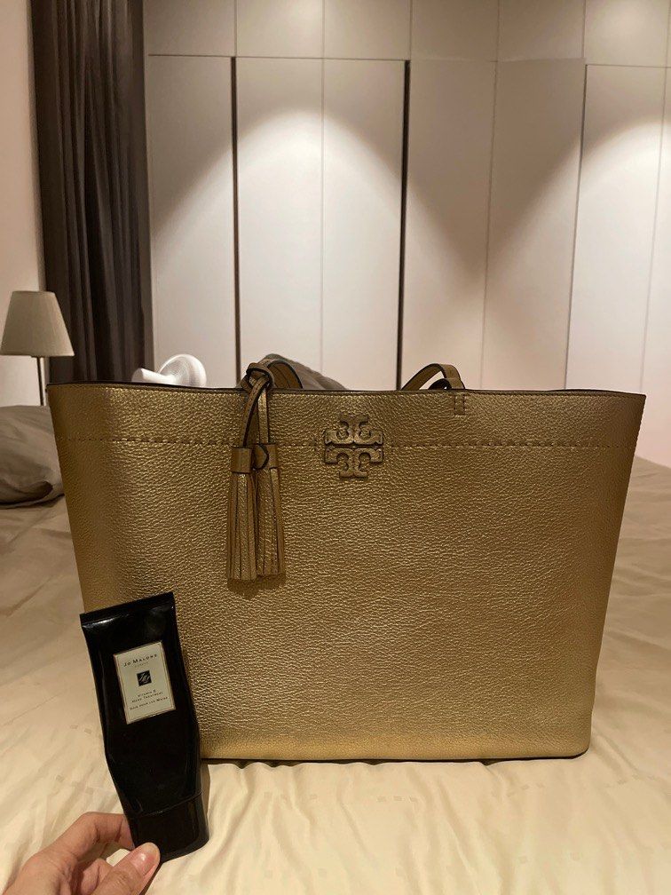 Tory Burch Metallic Gold Leather McGraw Tote