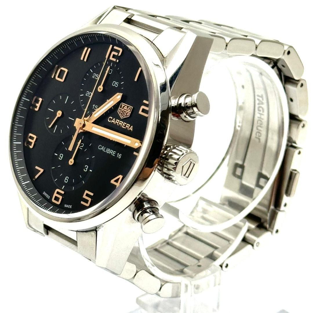 TP TAG Heuer Carrera Calibre 16 Black Dial Rose Numbers Automatic