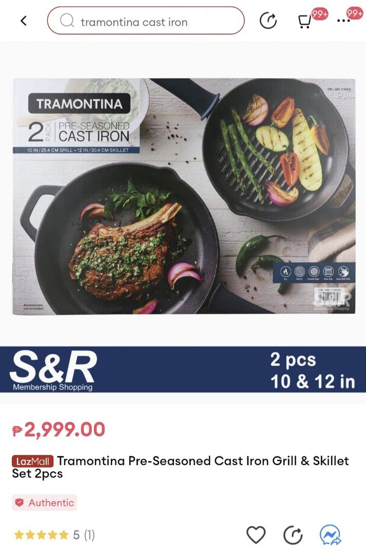 Tramontina 2pcs cast iron (Category: Other Kitchenware & Tableware) located in Paranaque City. Submitted by Disneyprincess (Listing ID 1267528962, Image 2). Description: bought for 3k.