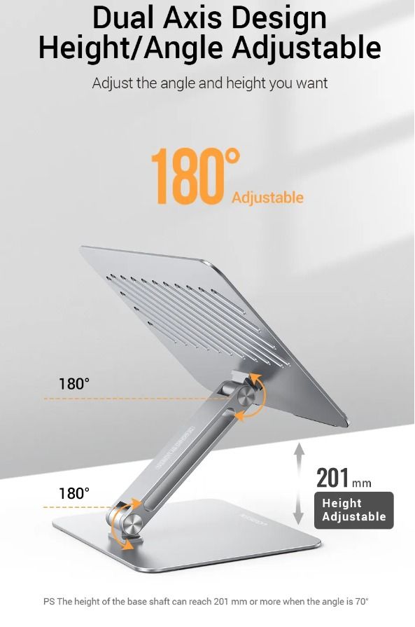 UGREEN Lifting Laptop Stand Table Stand Full Aluminum Alloy, Computers ...