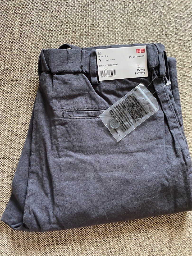 Uniqlo Linen Relaxed Pants, Men's Fashion, Bottoms, Trousers on