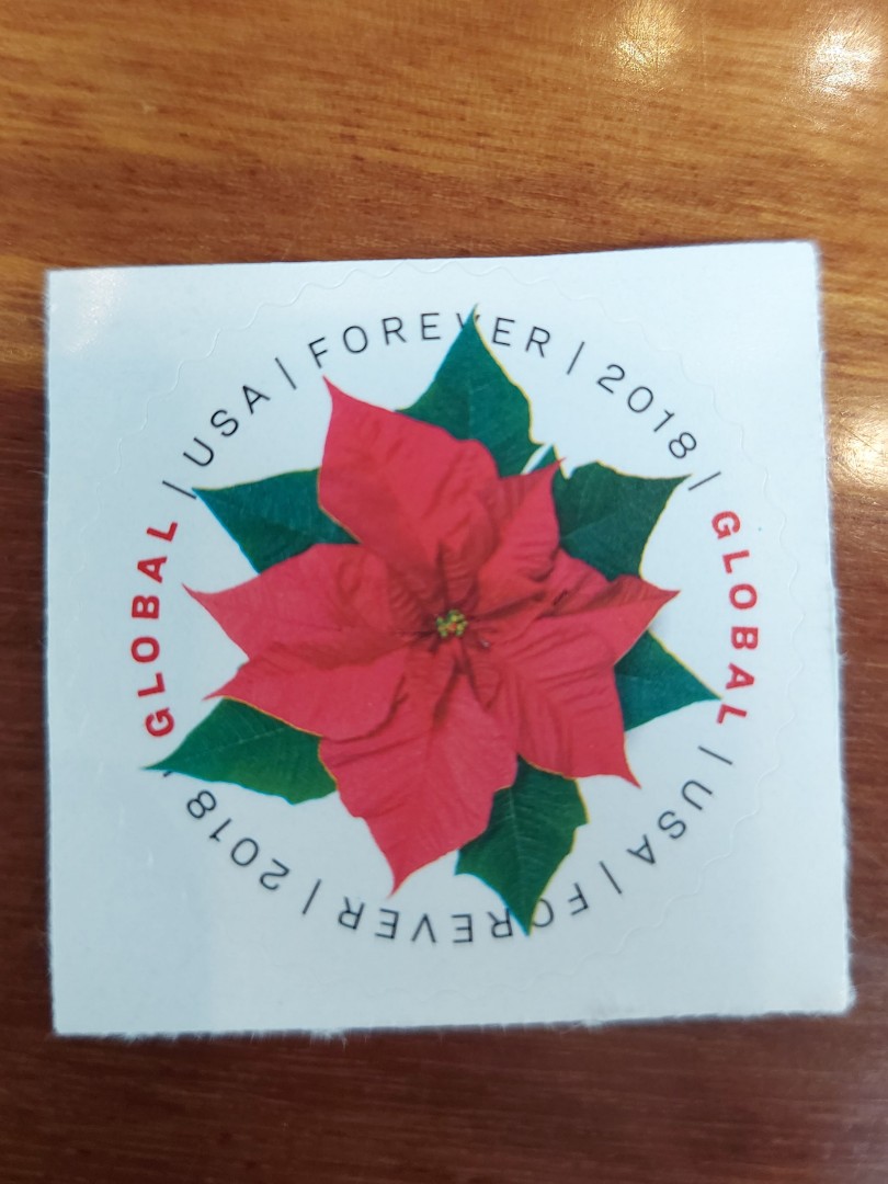  Global Poinsettia Forever Stamps (Two Stamps) : Toys