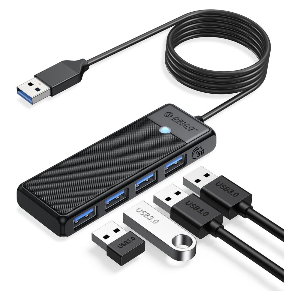 Dual USB C USB A 3.0 Hub: 4 Ports with 2* USB-C 3.0 and 2* USB-A 3.0, Ultra  Slim Portable USB Splitter Adapter for Laptop, PS4, Flash Drive, HDD