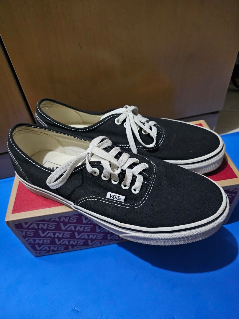 Mens authentic vans discount black