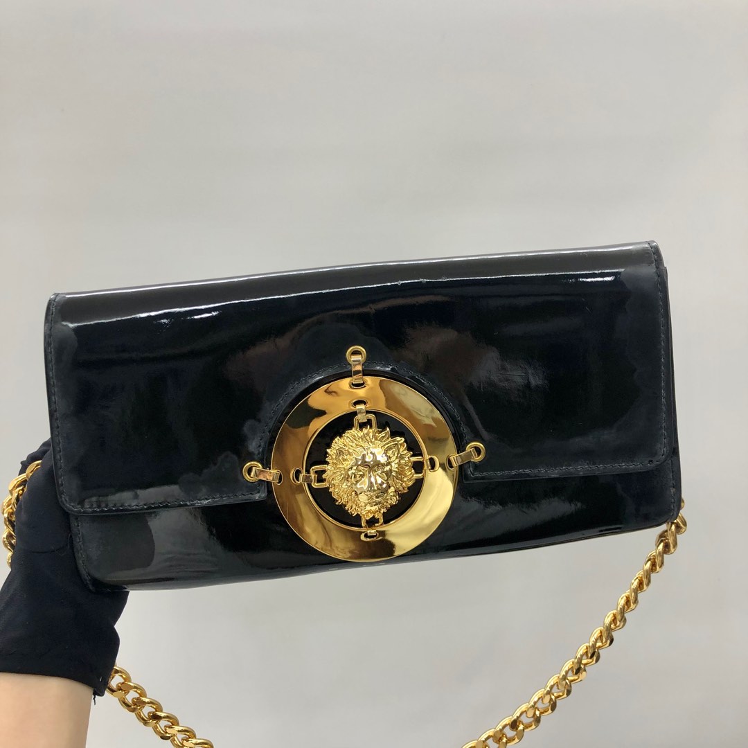 VERSACE VERSUS MEDUSA BLACK CLUTCH BAG 237032197 Luxury Bags