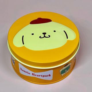 Vintage 1998 Sanrio Pompompurin Small Tin Can Container (minor dent inside but unnoticeable outside) - Php 250  diameter: 10cm h: 5.5cm