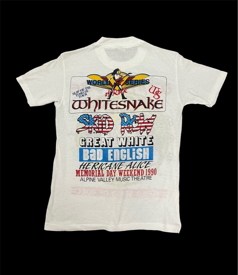 VINTAGE WHITESNAKE WORLD SERIES OF ROCK T SHIRT, Men's Fashion, Tops & Sets, Tshirts & Polo