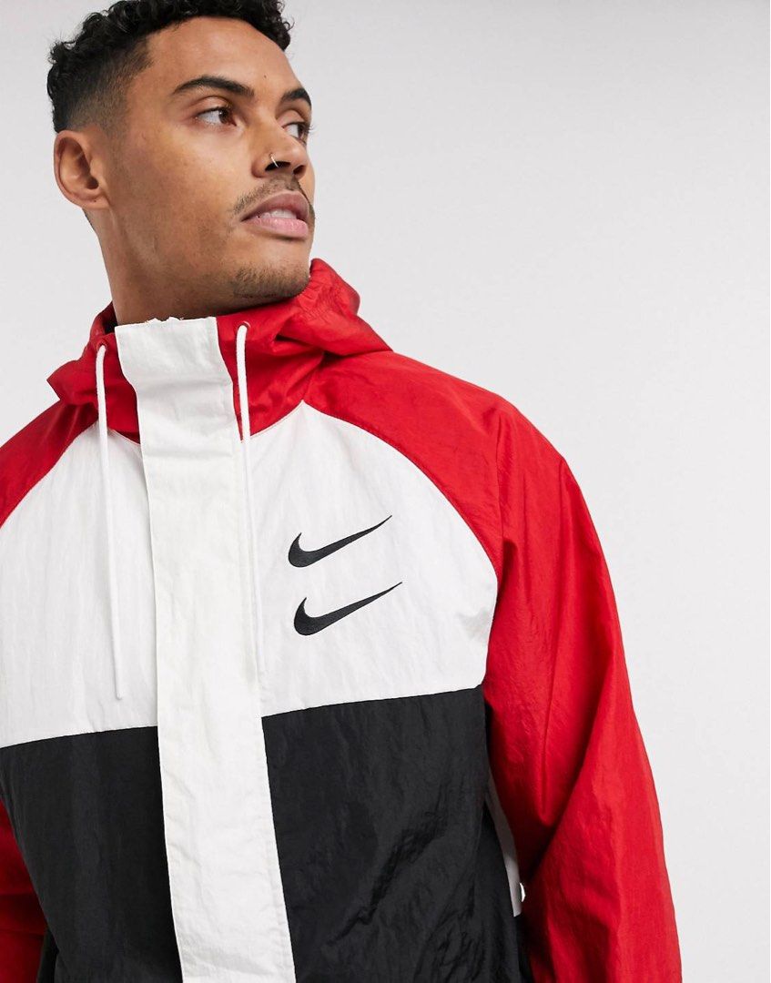 WORN ONCE Nike Swoosh Colourblock Zip Hooded Jacket Men s