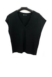 Zara Black V-neck Shirt