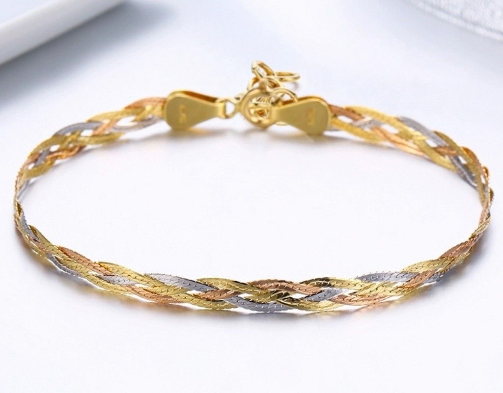 Mens gold braided bracelet sale