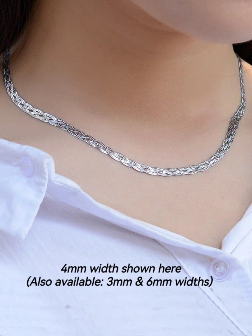 White gold outlet braided necklace