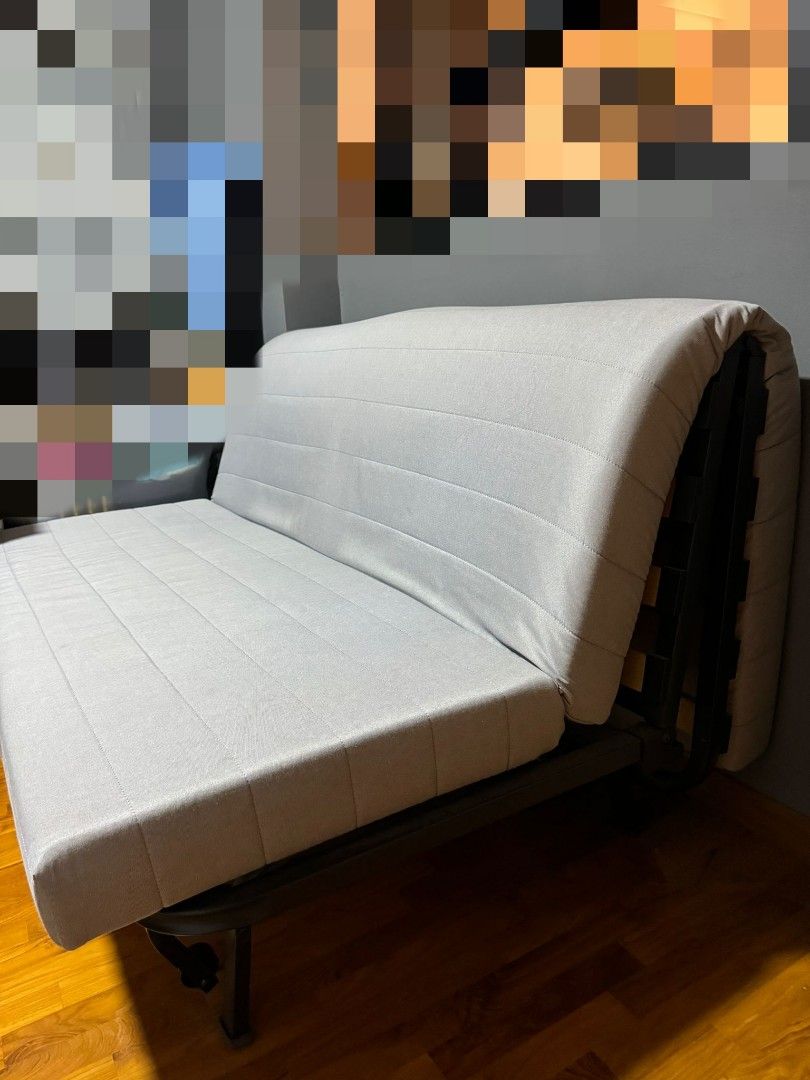 1 X never used LYCKSELE LOVAS sofa bed frame, mattress and grey cover