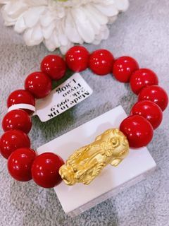 24k HongKong Gold dragon piyao Charm bracelet