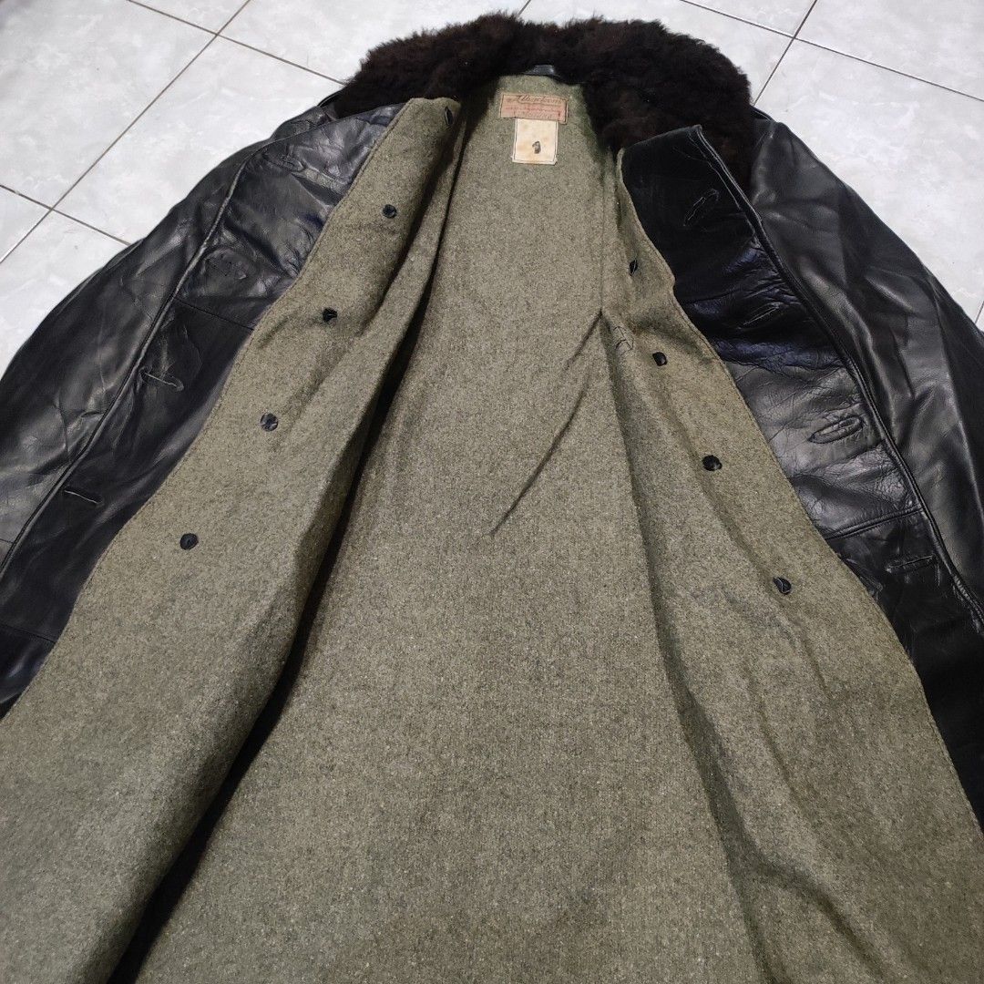 40s swedish army leather jacket vintage