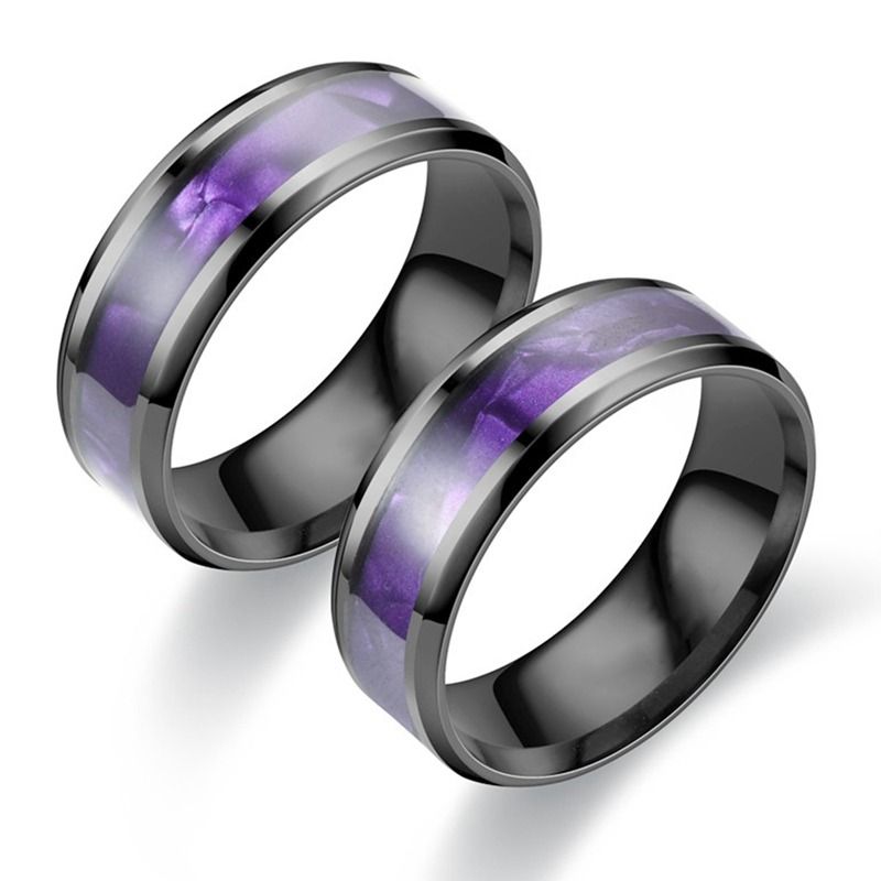 8mm Tungsten Men s Ring Thin Blue Line Inside Black Brushed Band