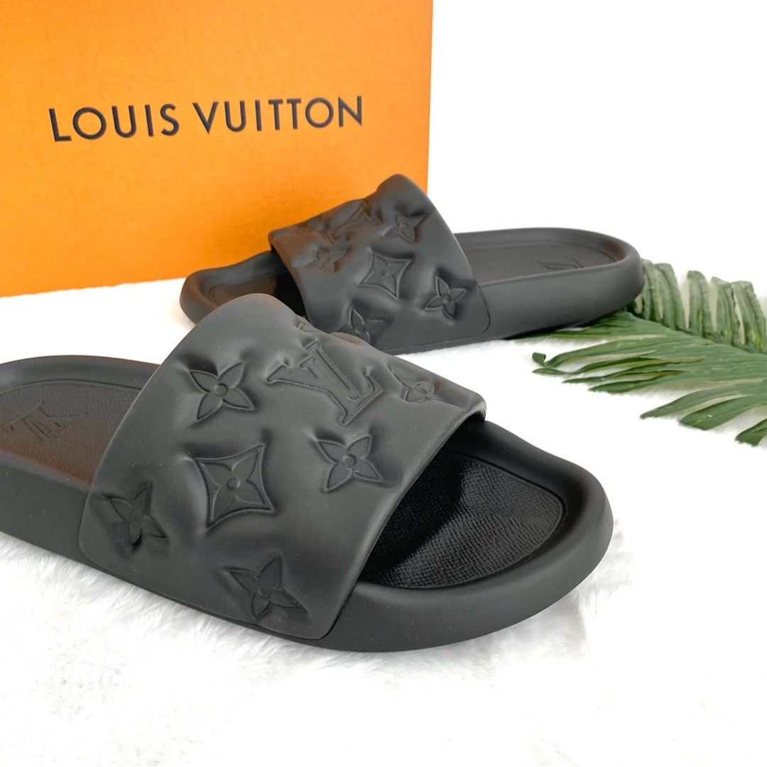 Lv monogram on sale slippers