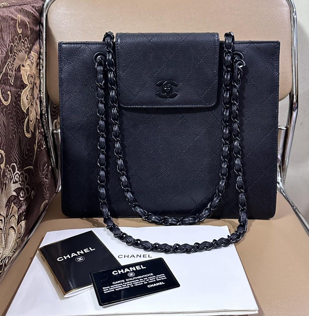 Rank A ｜ CHANEL Matrasse PST Chain Tote Bag Caviar Skin Black