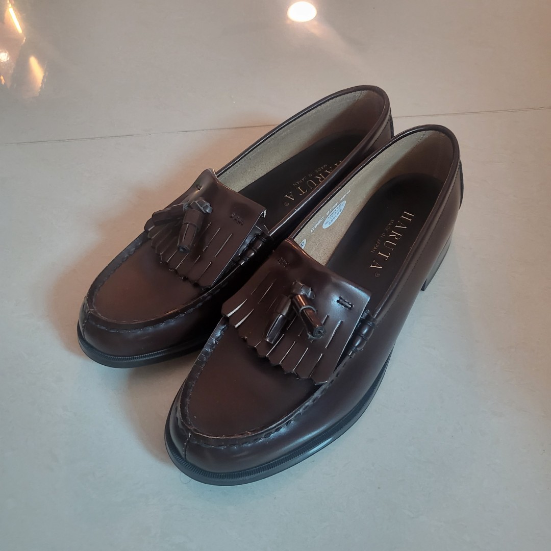 真皮全新Made in Japan HARUTA 25.5 Loafer 流蘇皮鞋, 女裝, 鞋