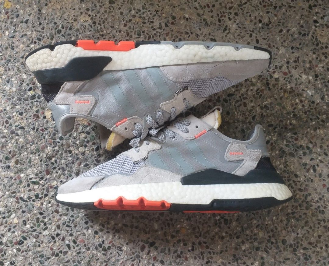 Adidas nite jogger grey two solar orange top