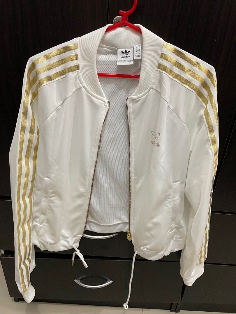 Adidas superstar top jacket gold