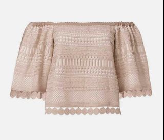Alexis Women's Beige Finn Off Shoulder Lace Top S
