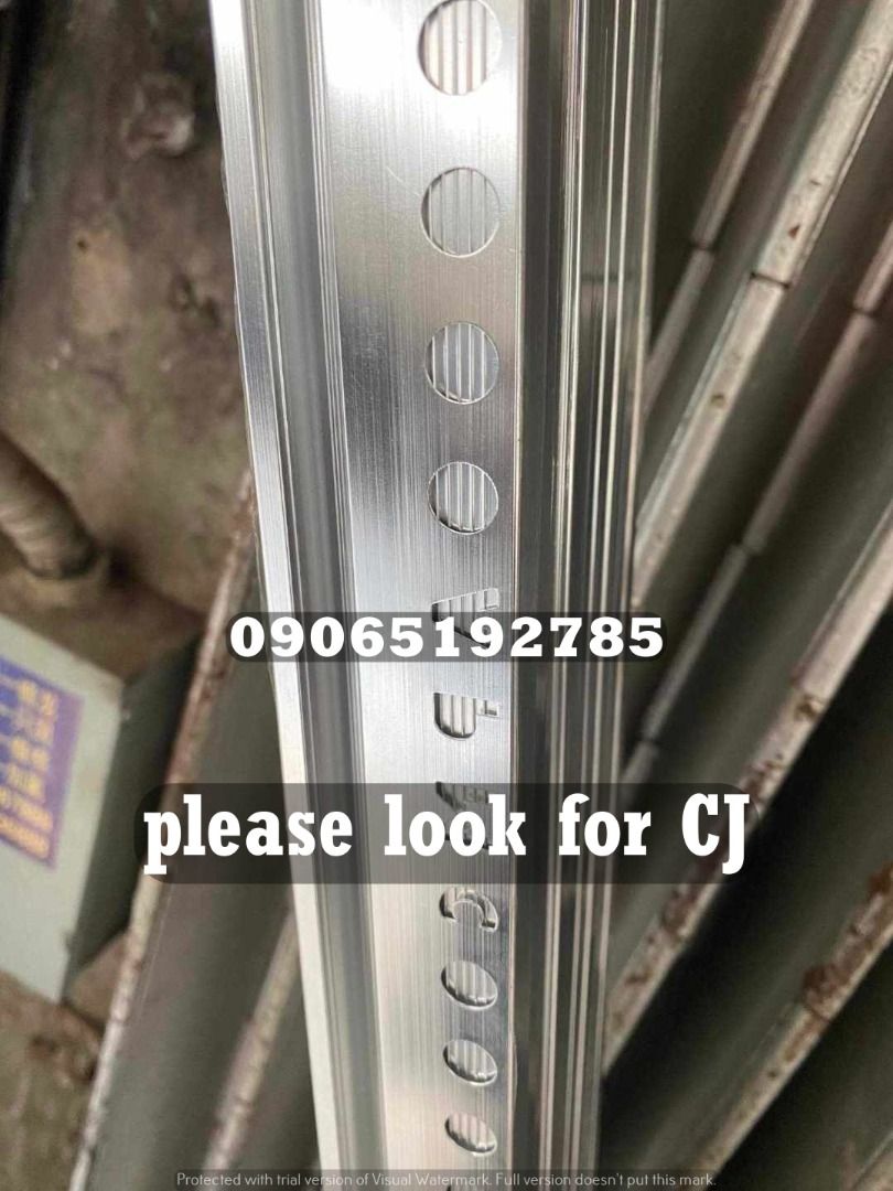 Aluminum Tile Trim (Category: Construction Tools & Equipment) located in Makati City. Submitted by claire_joy (Listing ID 1267632915, Image 1). Description: CONTACT DETAILS: 📌0-9-0-6-5-1-9-2-7-8-5 please look for CJ. 🧭LOCATION: 📍Manila Mayhaligue St. Abad Santos Manila 📍Cavite Centennial Rd Kawit Cavite note: price may change without prior notice..