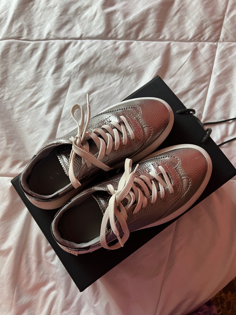 Armani Exchange Dark Silver Sneakers Women s Fashion Footwear