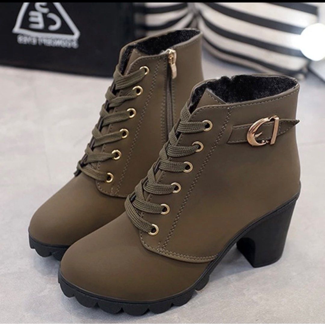 Army green ankle boots on sale