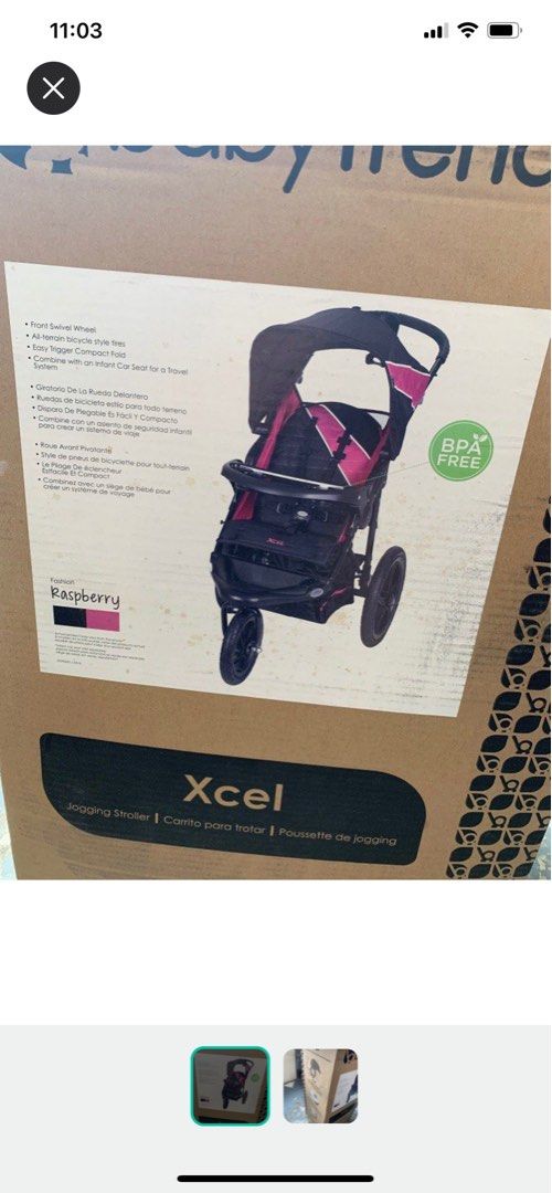 Baby trend xcel jogging stroller raspberry discount
