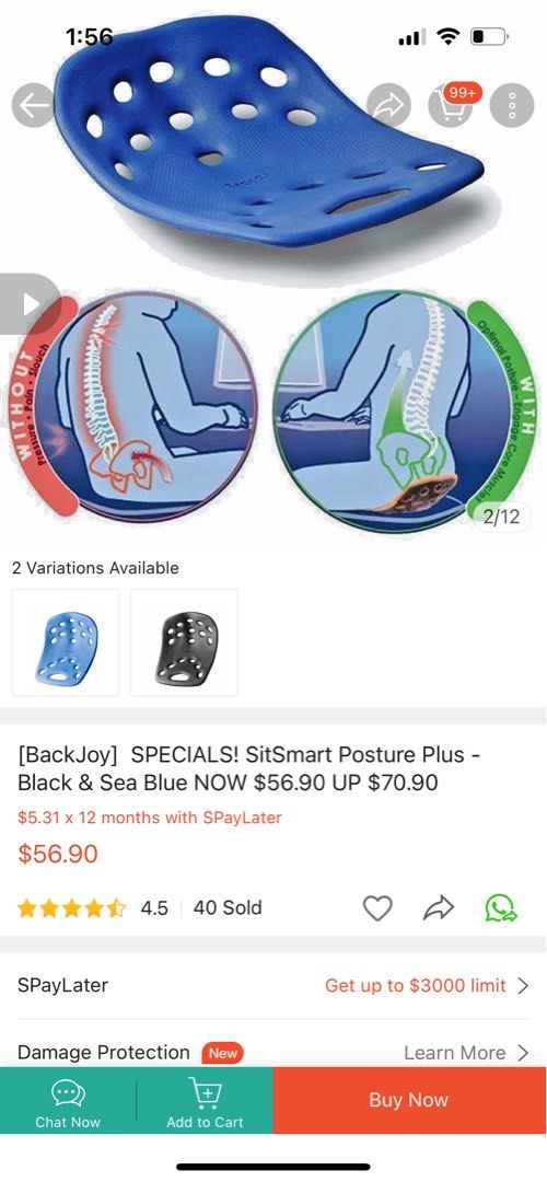 BackJoy - SitSmart Posture Plus Black 