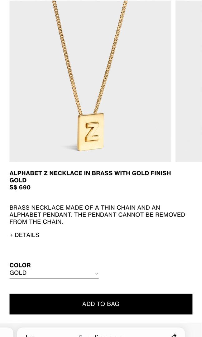 Celine alphabet necklace best sale n