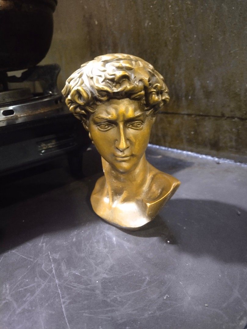 Brass David head bust statue display (Category: Figurines & Statues) located in Manila. Submitted by kurukutuk (Listing ID 1267735635, Image 2). Description: brass David head bust statue display 6 x 4 inches HxL made of brass.