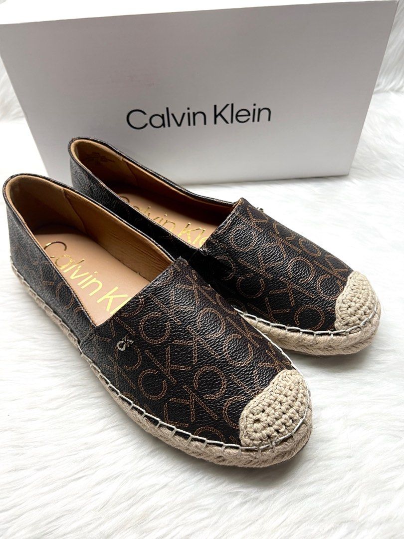 Calvin Klein CK Women s Popular Monogram Espadrille Flat Shoes