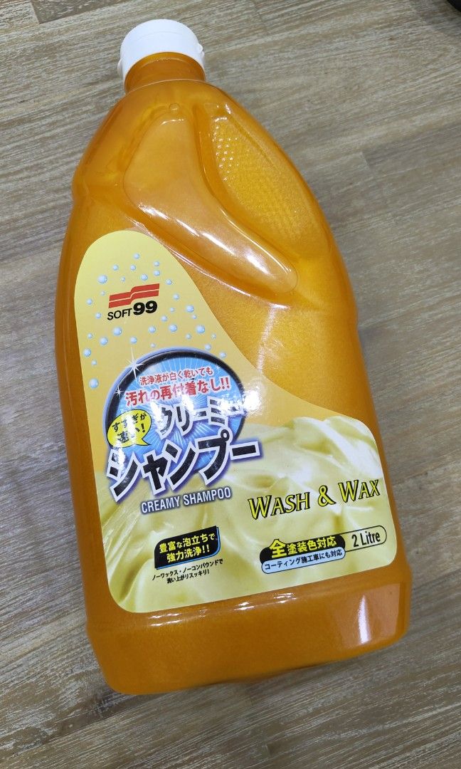 2 litre car wash shampoo (Soft99 Wash & Wax, Creamy)
