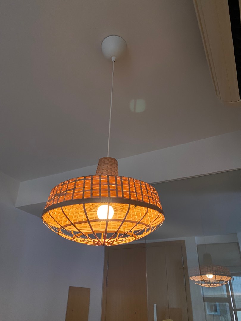 IKEA Ceiling Light Rattan Style/ Resort Feel, Furniture & Home Living