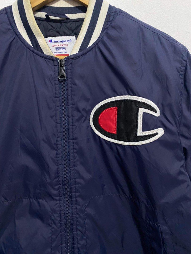 Champion satin zip baseball jacket online
