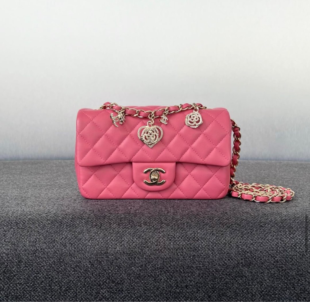 Chanel Mini Rectangular Lucky Charm Lambskin Pink / Lghw, Luxury