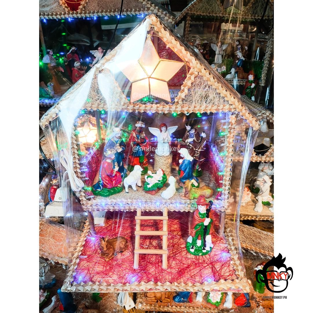 Christmas Belen Decor Native Nipa House with Lights and Parol (medium ...