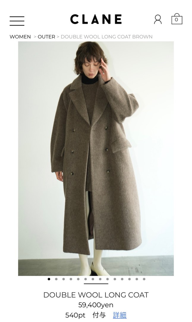 Clane double wool long coat羊毛大衣, 她的時尚, 外套及戶外衣服在