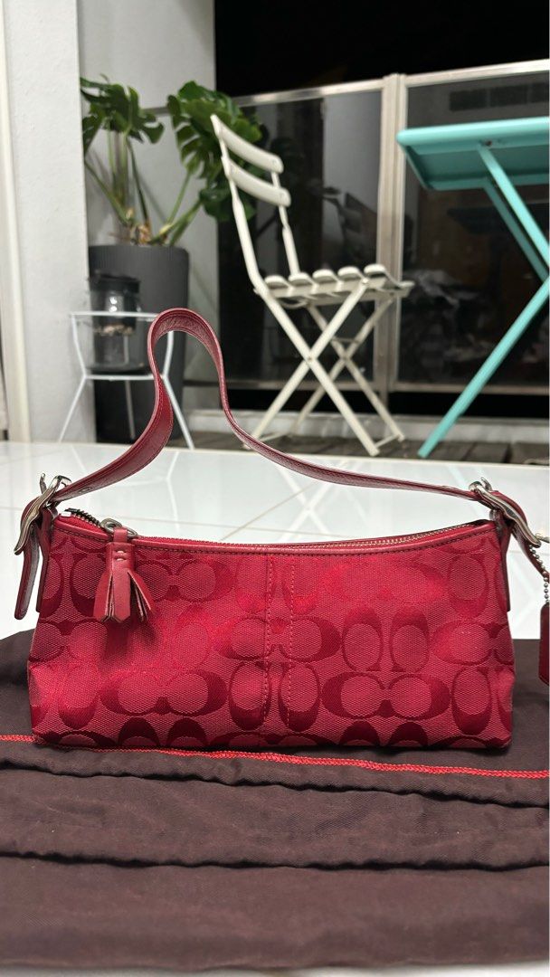 Red coach shoulder bag sale