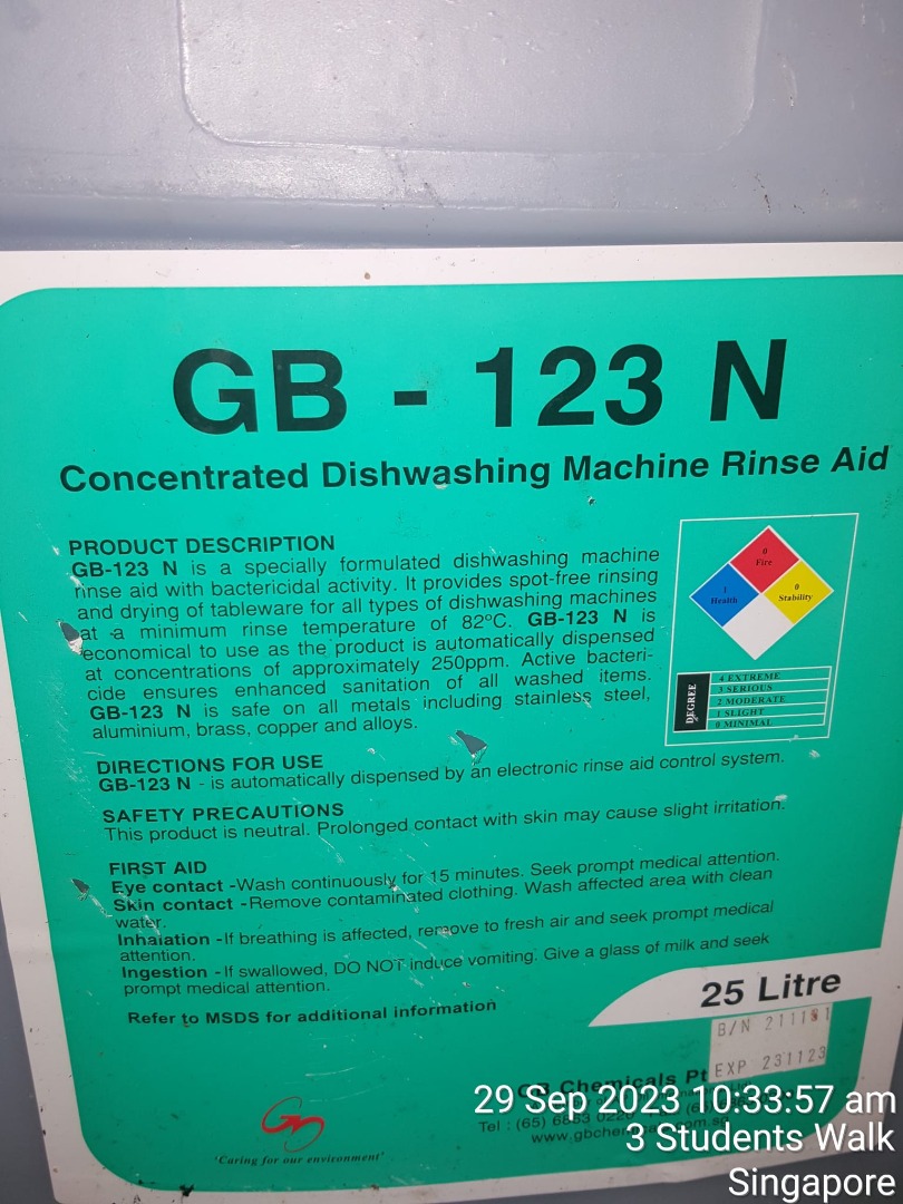 Commercial machine dish washing detergent and rinsing aid 25Lit